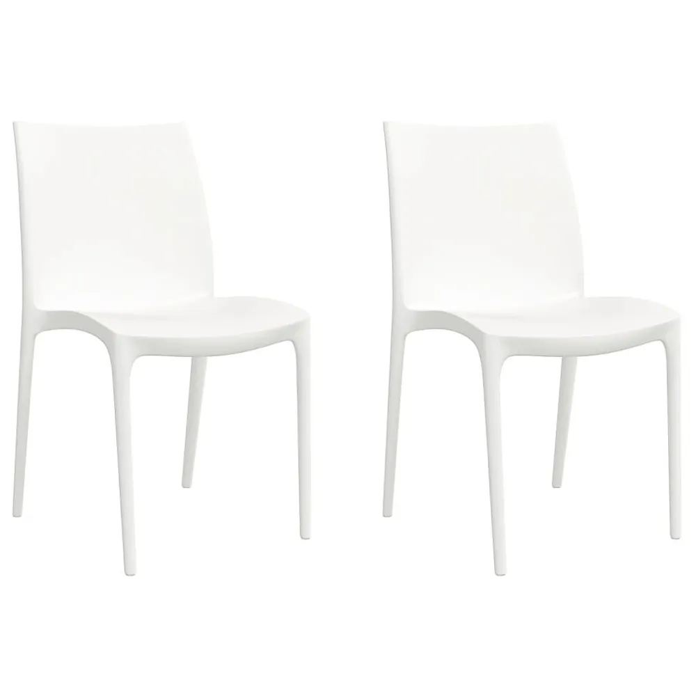 Chaises de jardin lot de 2 blanc 50x46x80 cm polypropylène