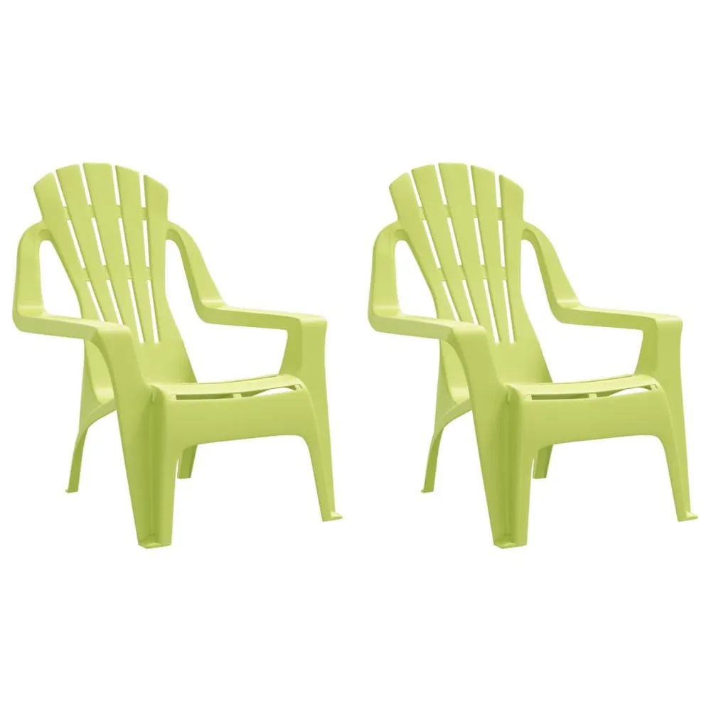 Chaises de jardin pour enfants lot de 2 vert 37x34x44 cm PP