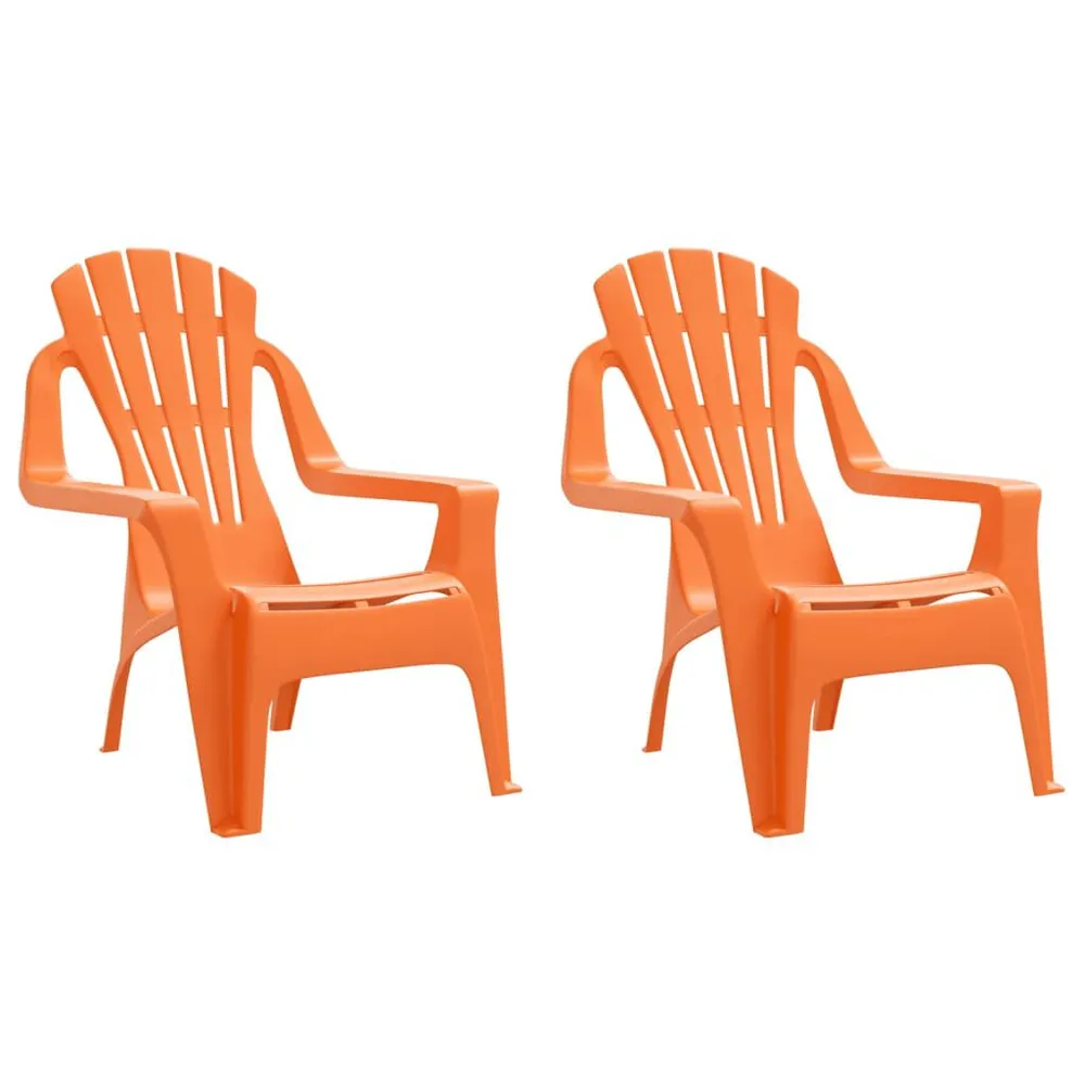 Chaises de jardin pour enfants lot de 2 orange 37x34x44 cm PP