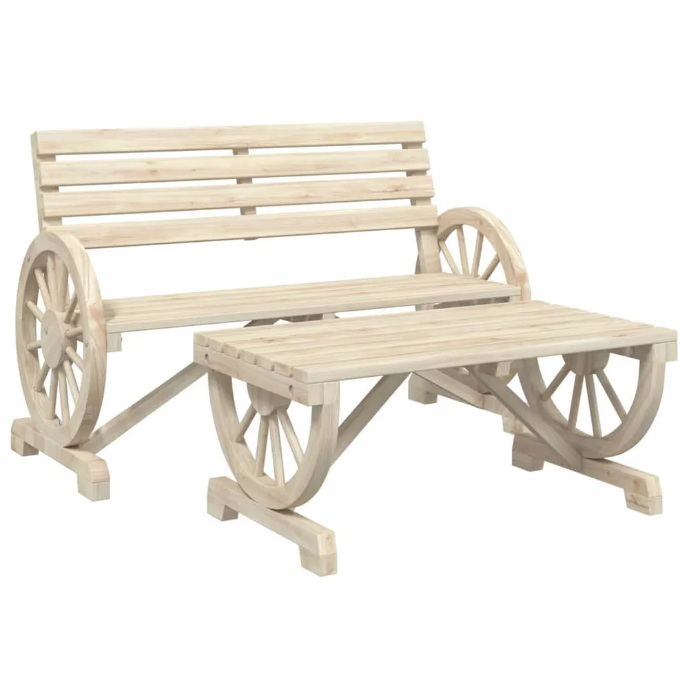 Salon de jardin 2 pcs bois de sapin massif