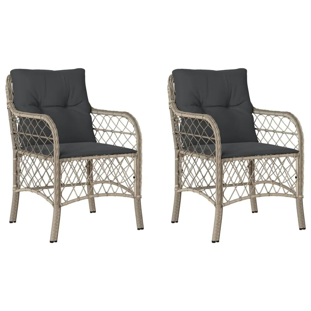 Chaises de jardin coussins lot de 2 gris évident résine tressée