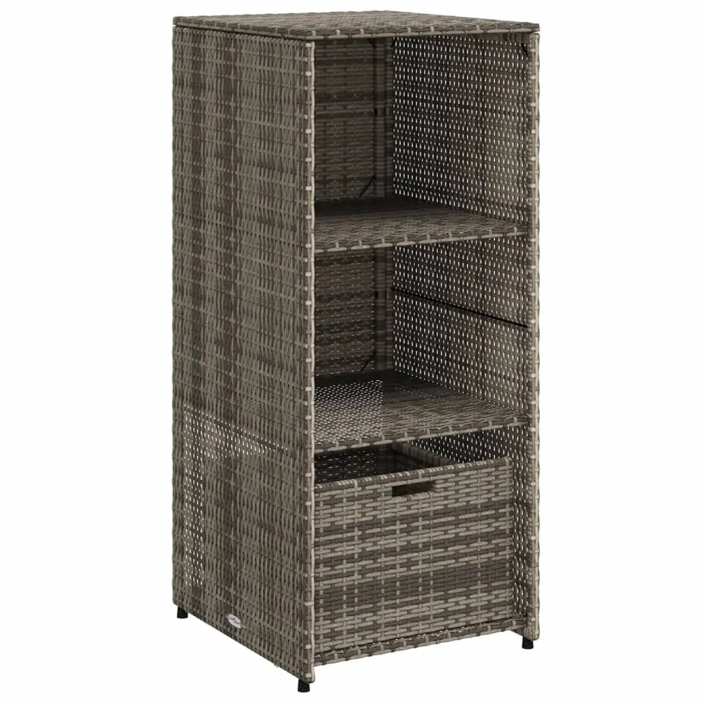 Armoire de rangement de jardin gris 50x55x115 cm résine tressée