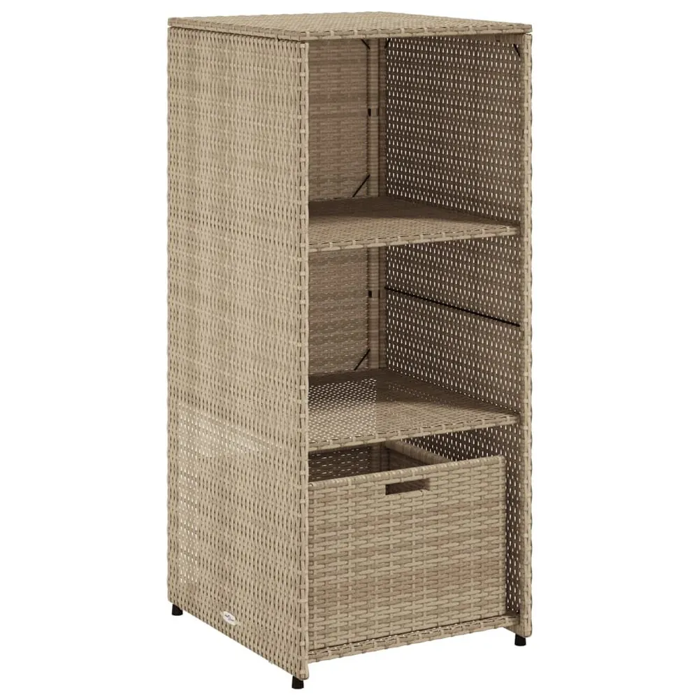 Armoire de rangement de jardin beige 50x55x115cm résine tressée