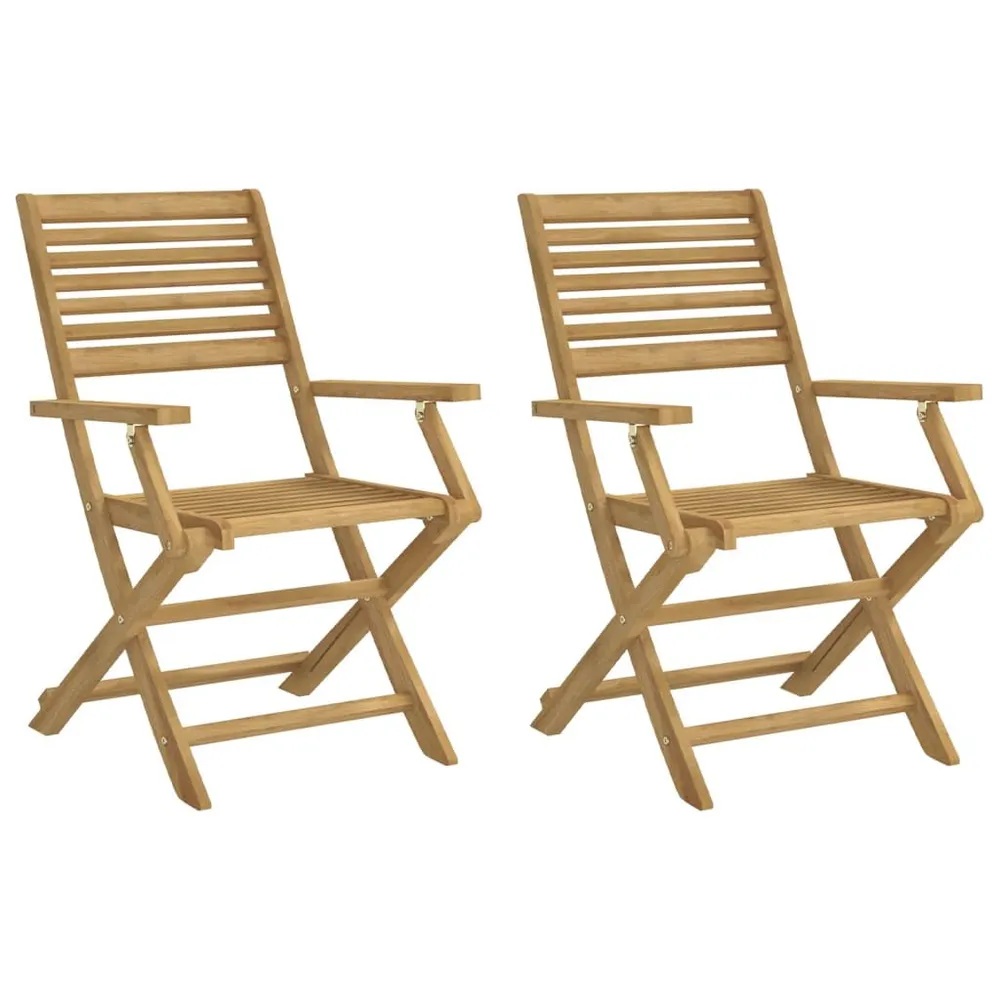 Chaises pliables de jardin lot de 2 bois massif d'acacia