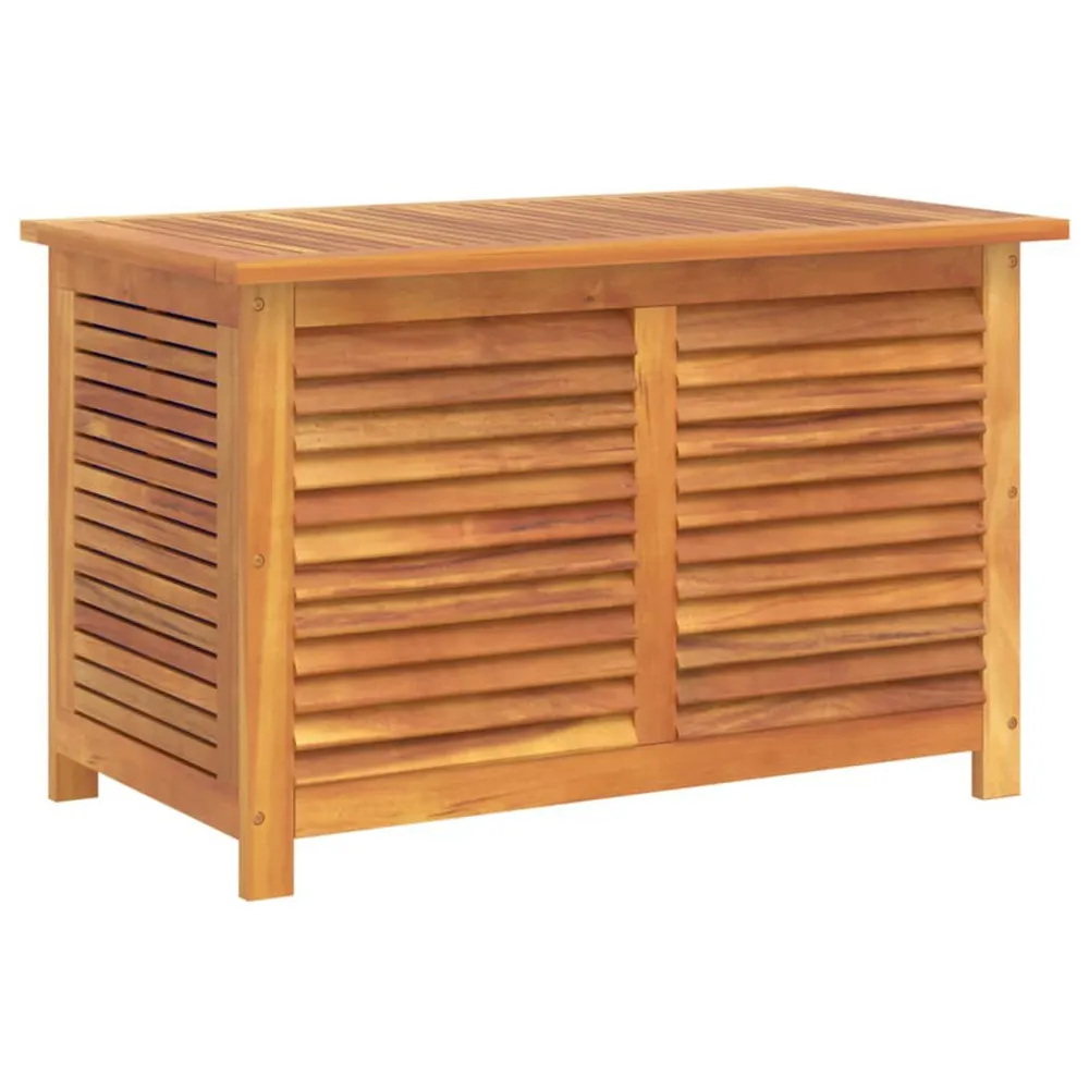 Boîte de rangement de jardin persiennes 90x50x56 cm bois acacia