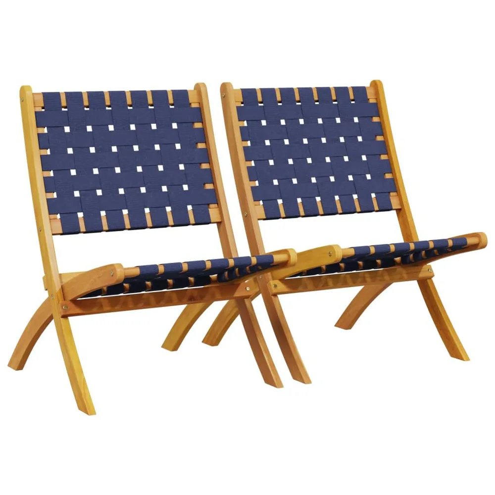 Chaises de jardin pliantes lot de 2 bois d'acacia solide tissu