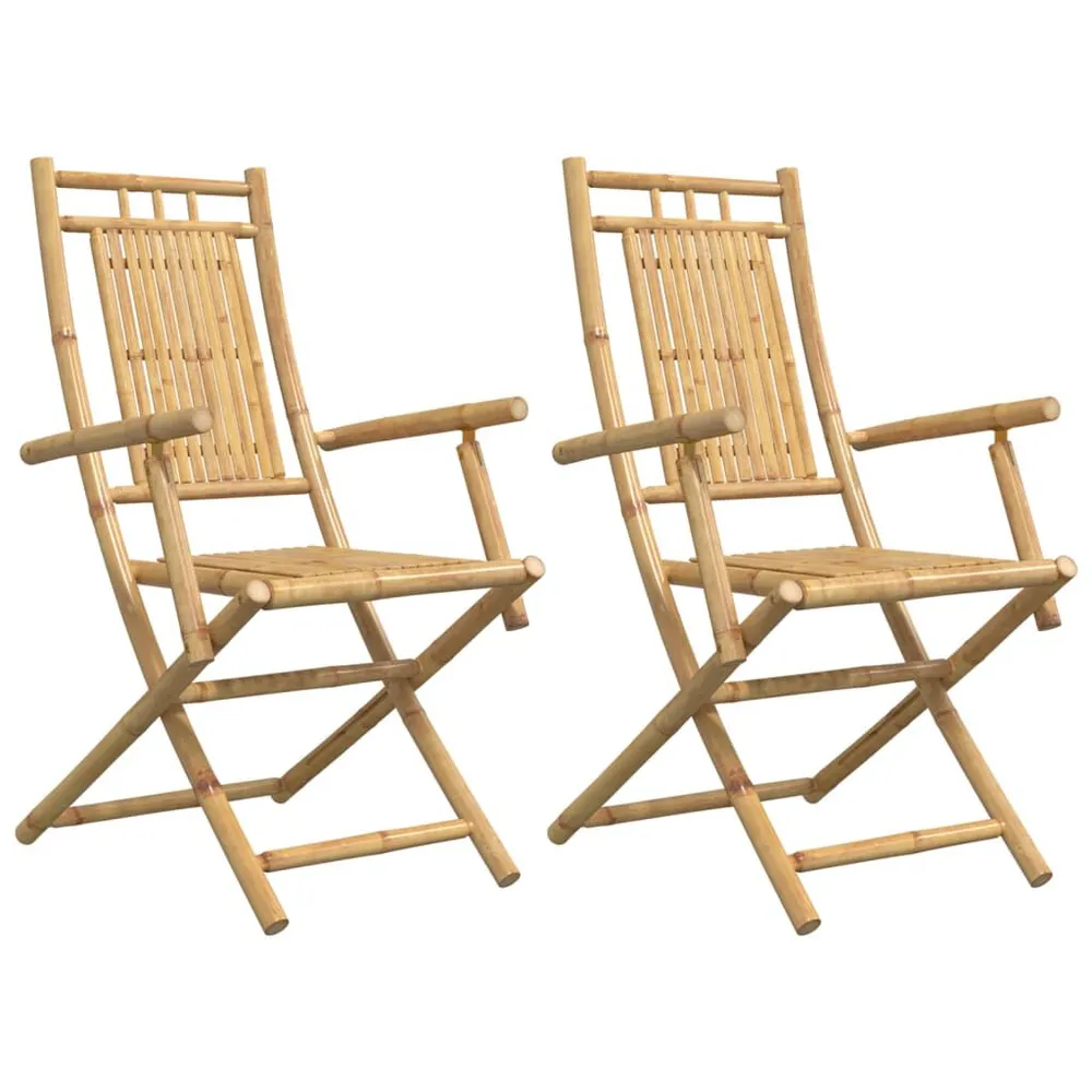 Chaises pliables de jardin lot de 2 53x66x99 cm bambou