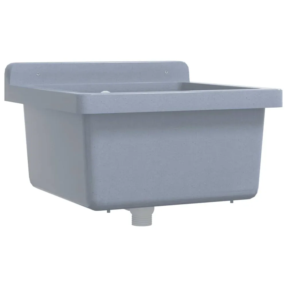 Lavabo pour montage murale gris 40x40x24 cm résine