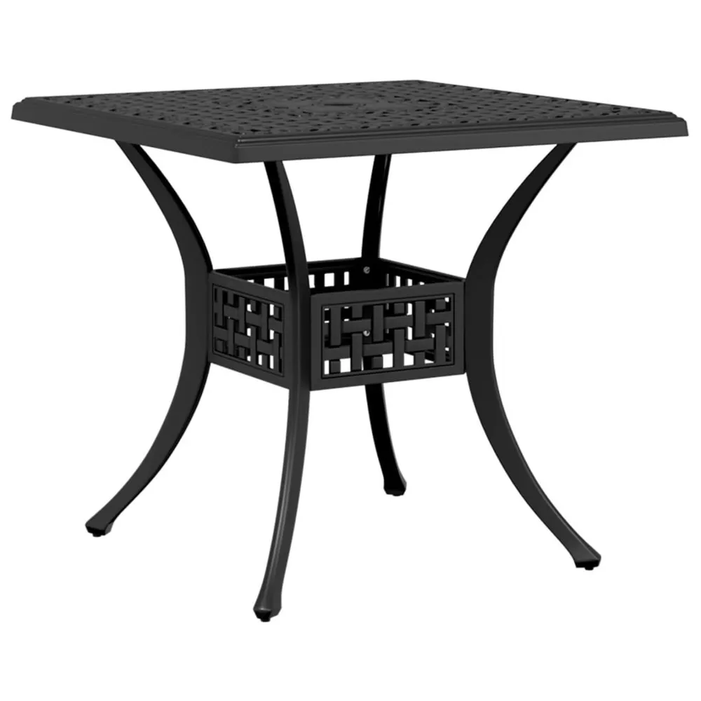 Table de jardin noir 80x80x75 cm aluminium coulé