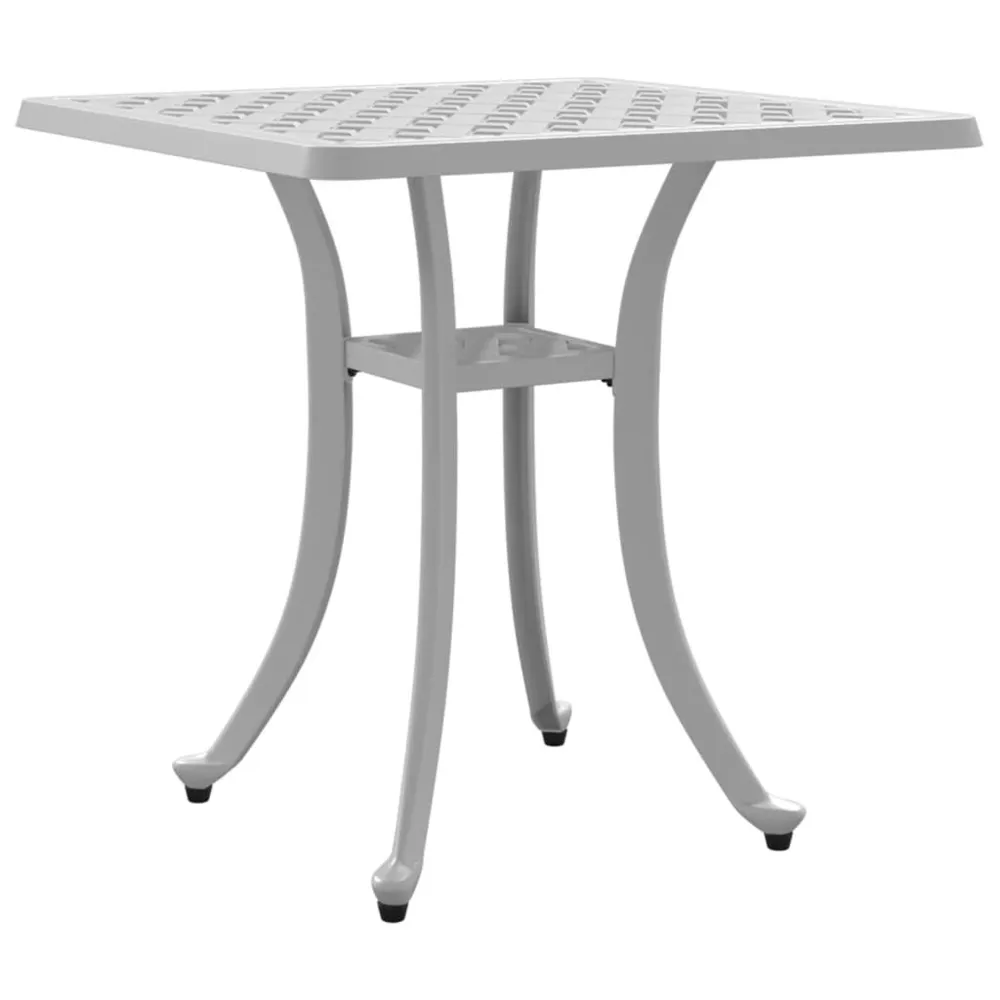 Table de jardin blanc 53x53x53 cm aluminium coulé