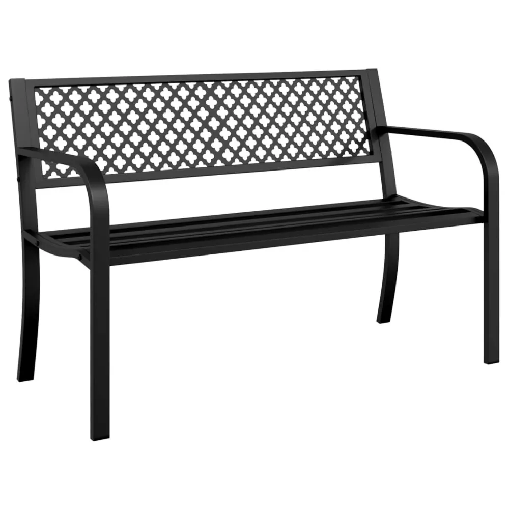 Banc de jardin 119 cm noir acier