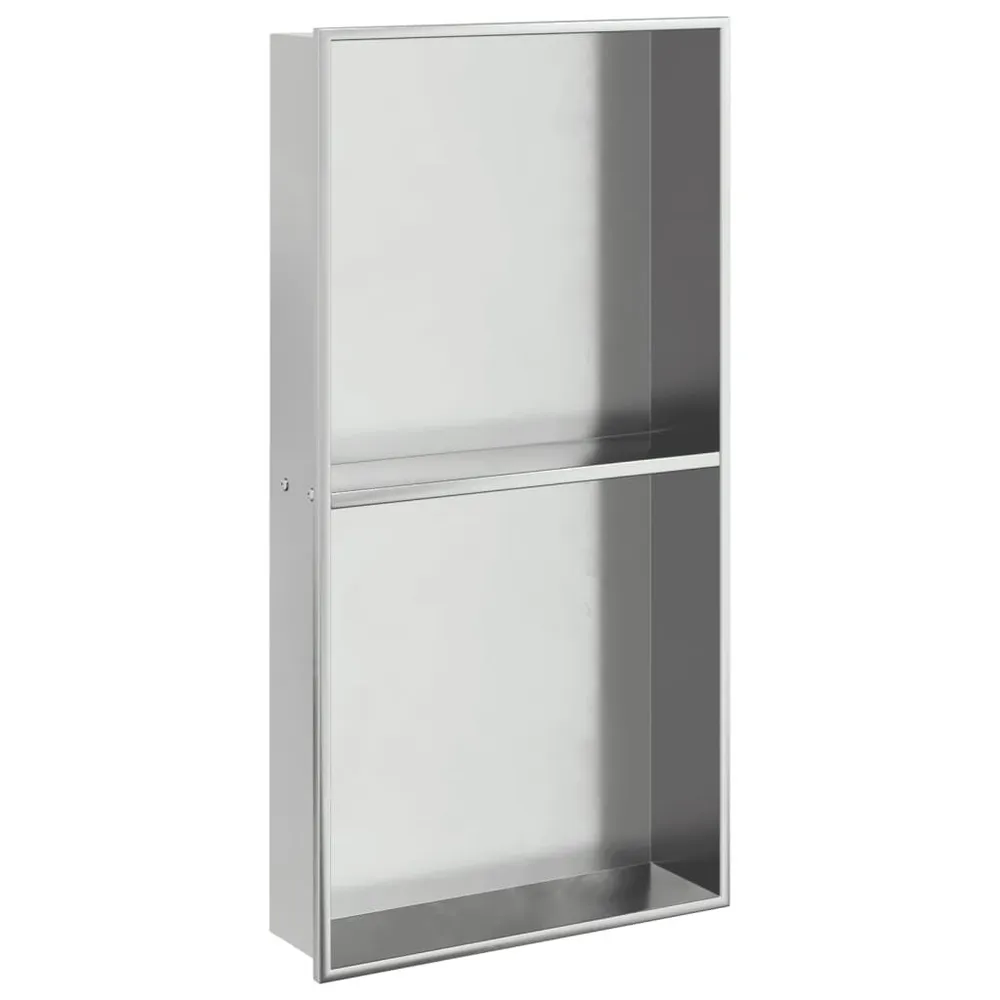 Niche de douche argenté brossé 32x62x9 cm acier inoxydable