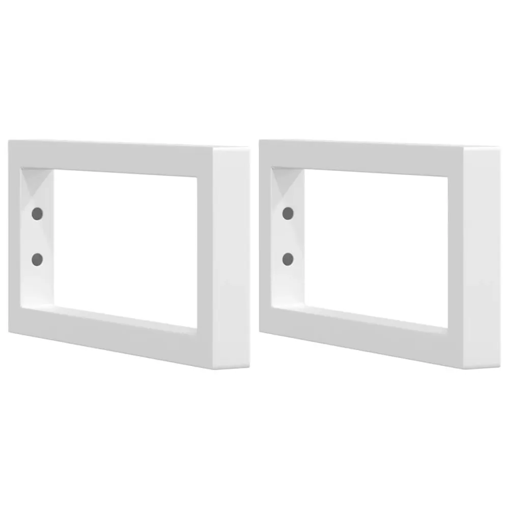 Supports d'étagères pour lavabo 2 pcs blanc rectangulaire acier