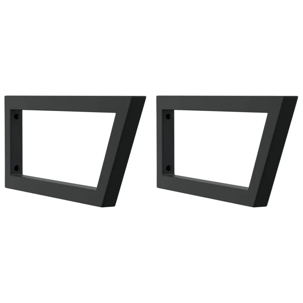 Supports d'étagères pour lavabo 2 pcs noir trapèze acier