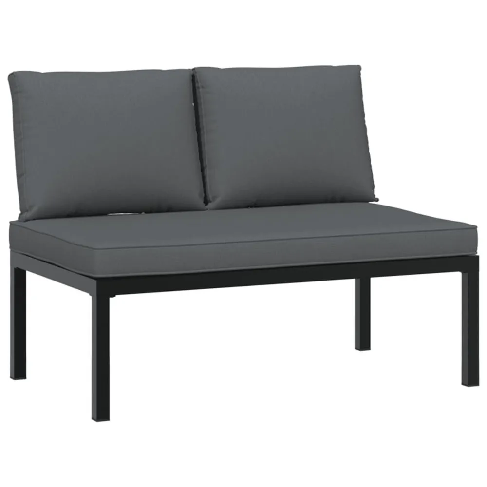 Banc de jardin avec coussins noir aluminium