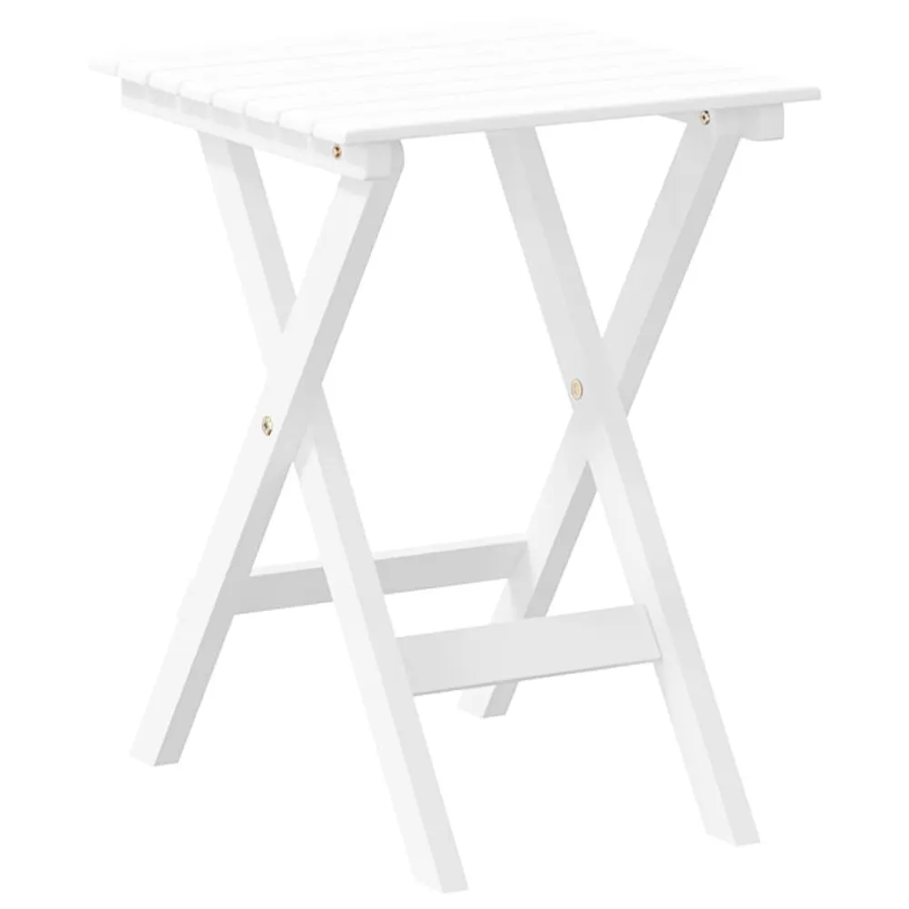 Table d’appoint pliable blanc bois de peuplier massif