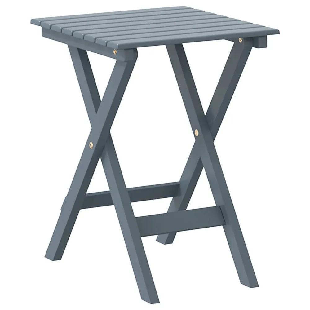 Table d’appoint pliable gris bois de peuplier massif