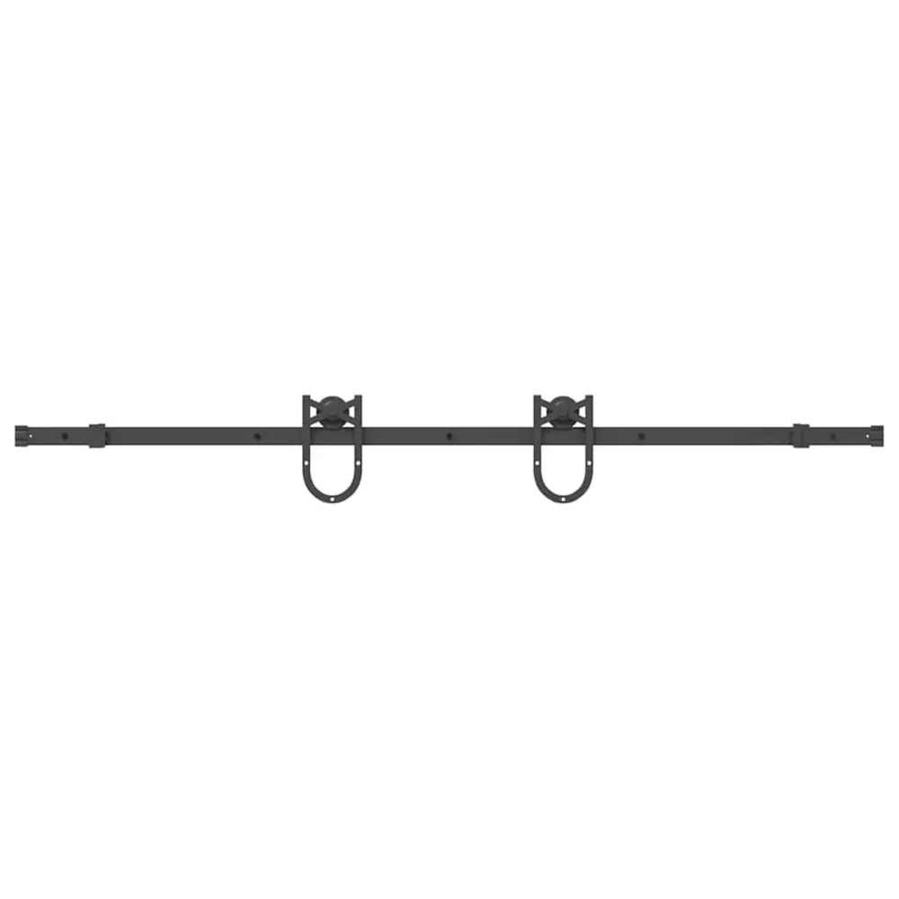 Kit de quincaillerie de porte coulissante 183 cm Acier Noir