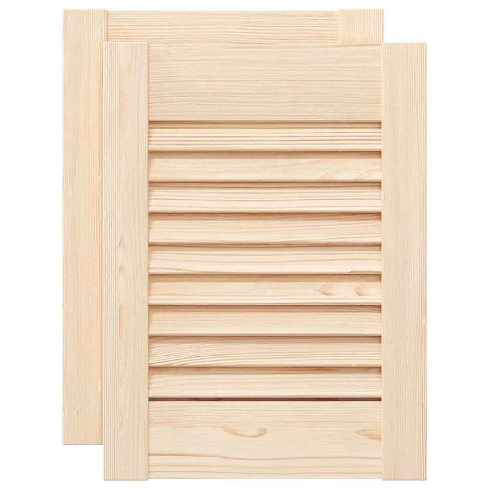 Portes d'armoire à persiennes 2 pcs 39,5x29,5 cm pin massif