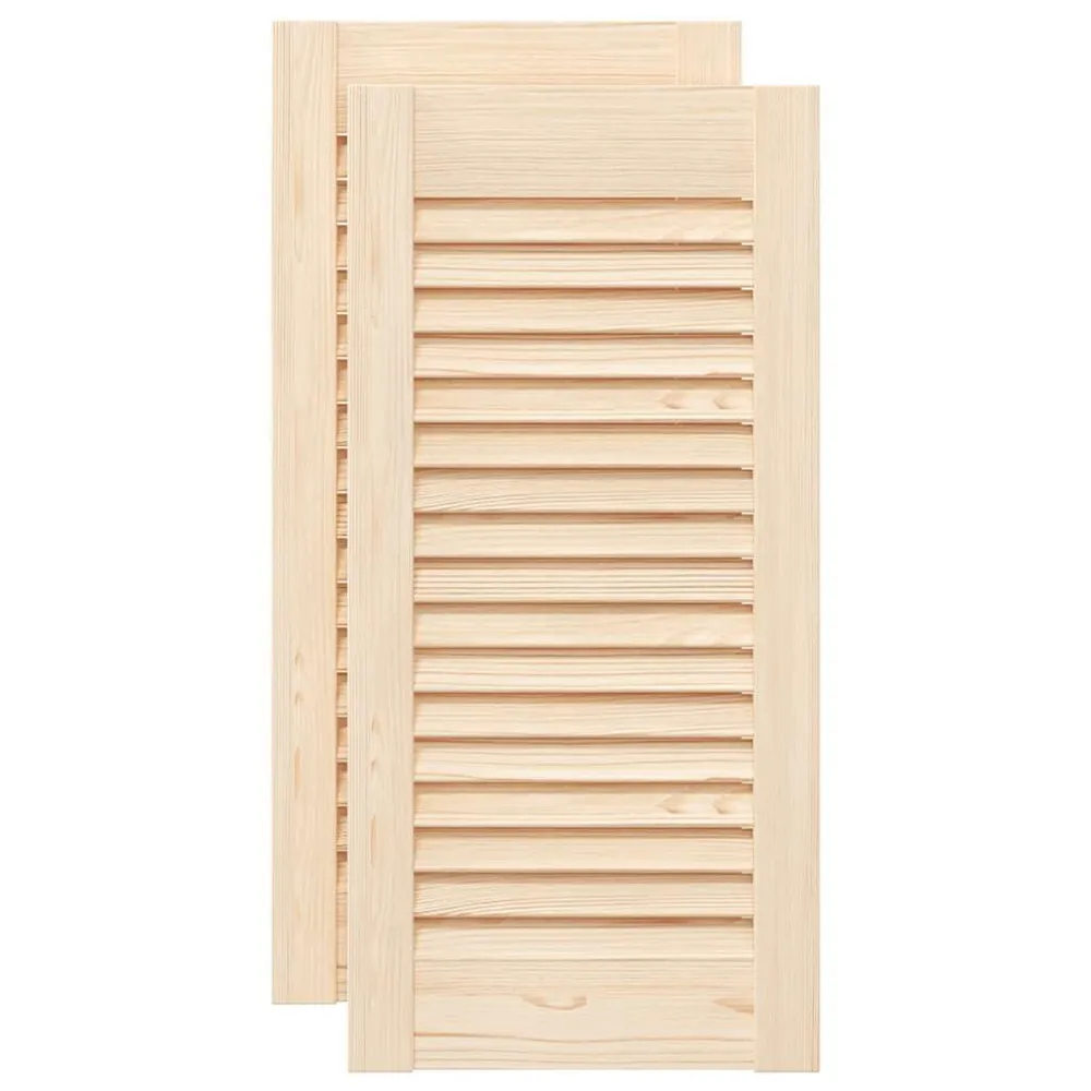 Portes d'armoire à persiennes 2 pcs 61,5x29,5 cm pin massif