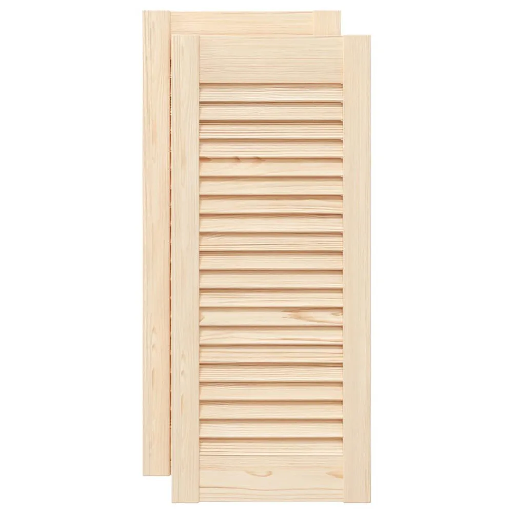 Portes d'armoire à persiennes 2pcs 69x29,5cm bois de pin massif