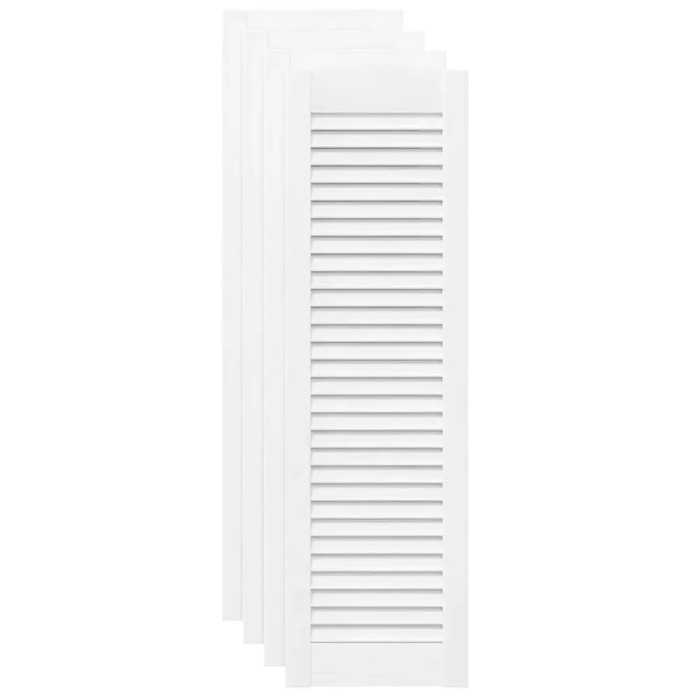 Portes d'armoire à persiennes 4 pcs blanc 99x29,5 cm