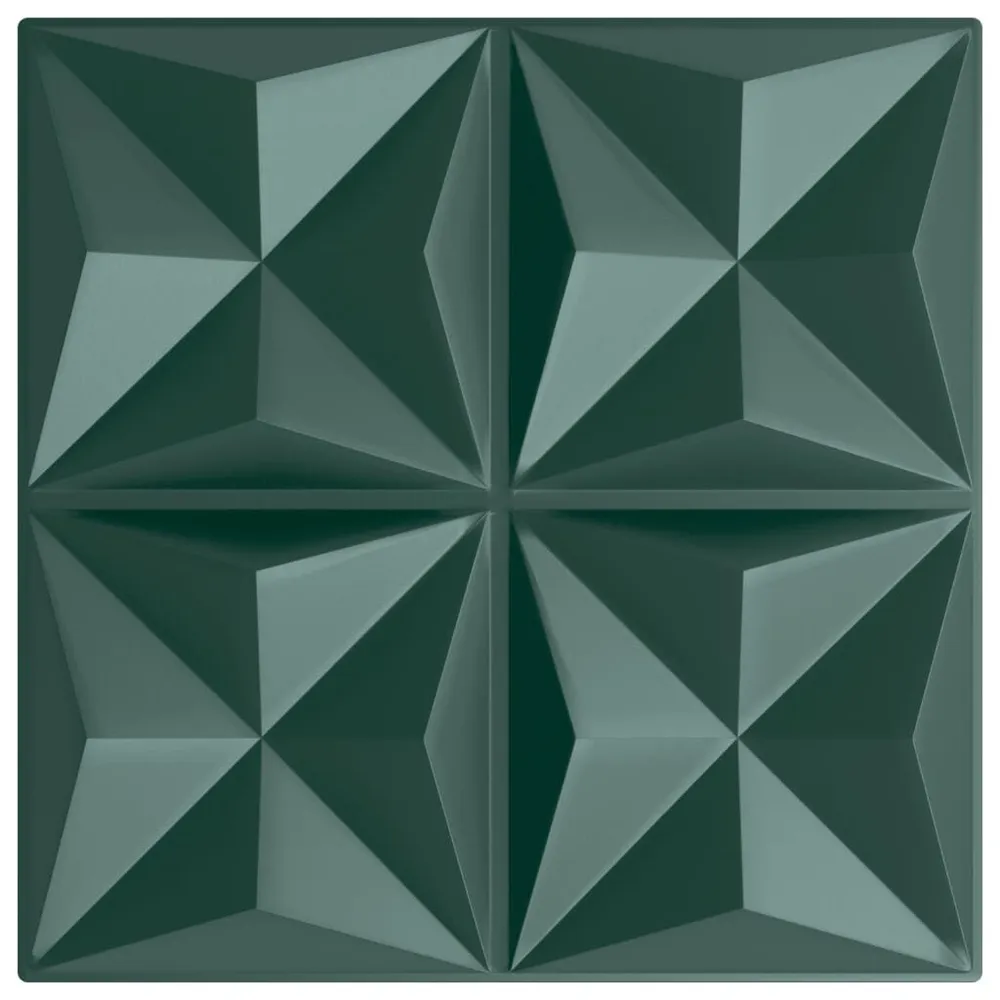 Panneaux muraux 12 pcs vert 50x50 cm XPS 3 m² origami