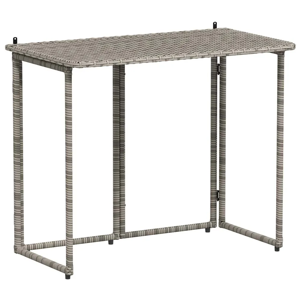 Table de jardin pliante gris 90 x 51 x 75 cm polyrotin