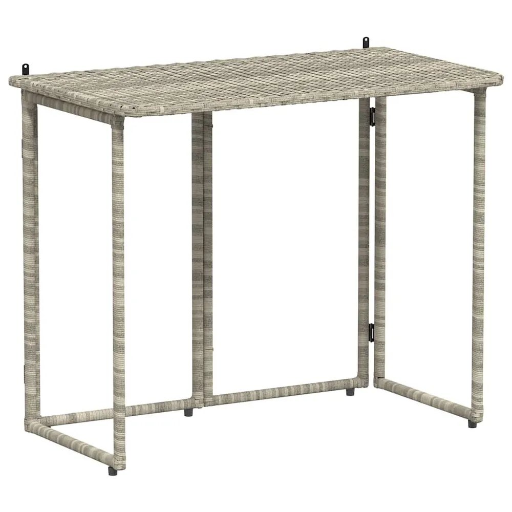 Table de jardin pliante gris évident 90 x 51 x 75 cm polyrotin