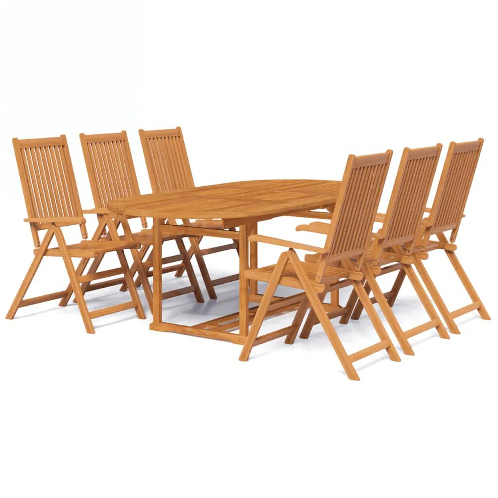 Ensemble à manger d'extérieur 7 pcs Bois d'acacia solide