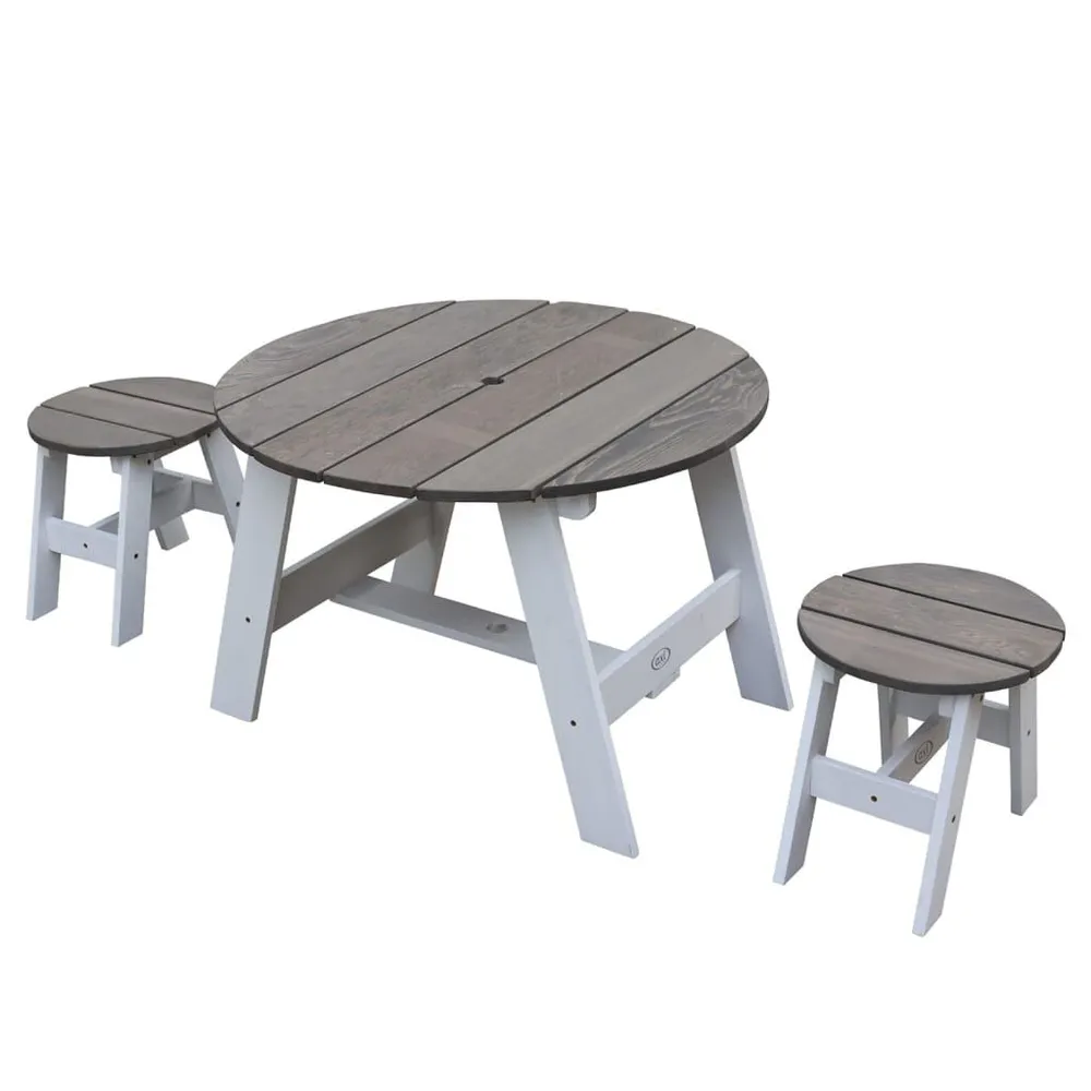 AXI Ensemble de table de pique-nique enfants 3 pcs Gris et blanc