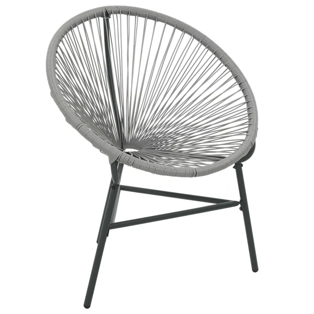 Chaise de jardin sous forme de lune Résine tressée Gris