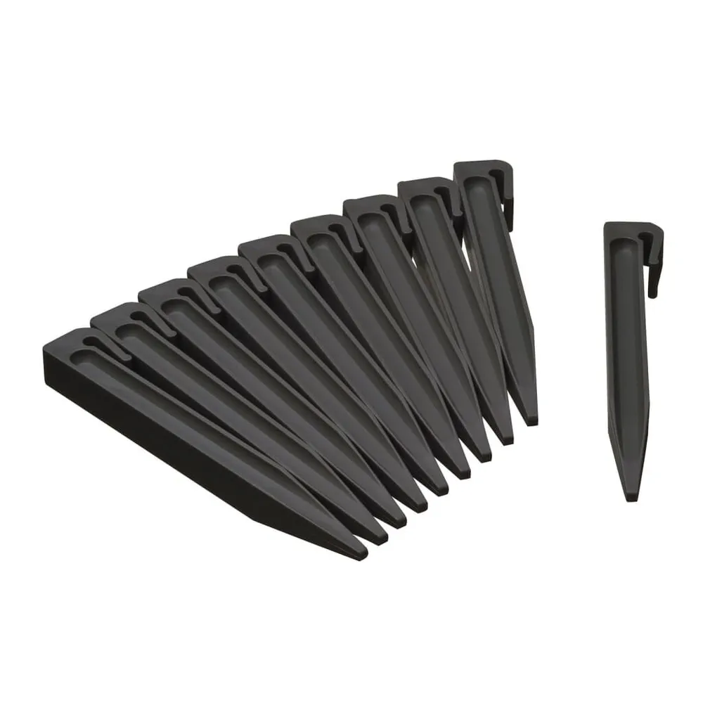 Nature Piquets d'ancrage de jardin 10 pcs noir petit