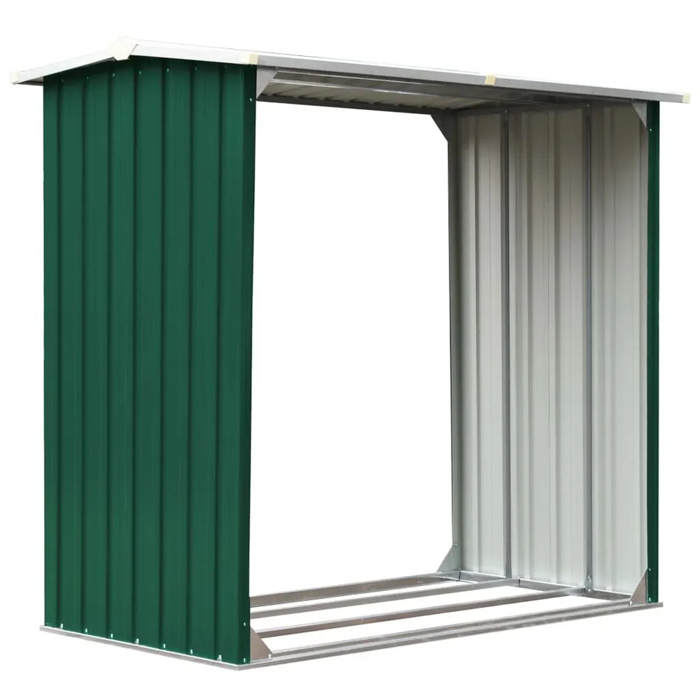 Abri de stockage de bois Acier galvanisé 172x91x154 cm Vert