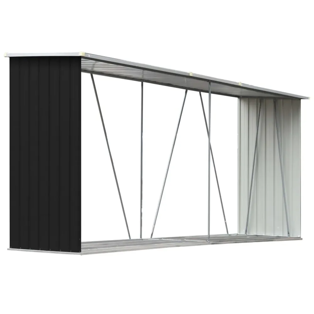 Abri de stockage à bois Acier galvanisé 330x84x152cm Anthracite