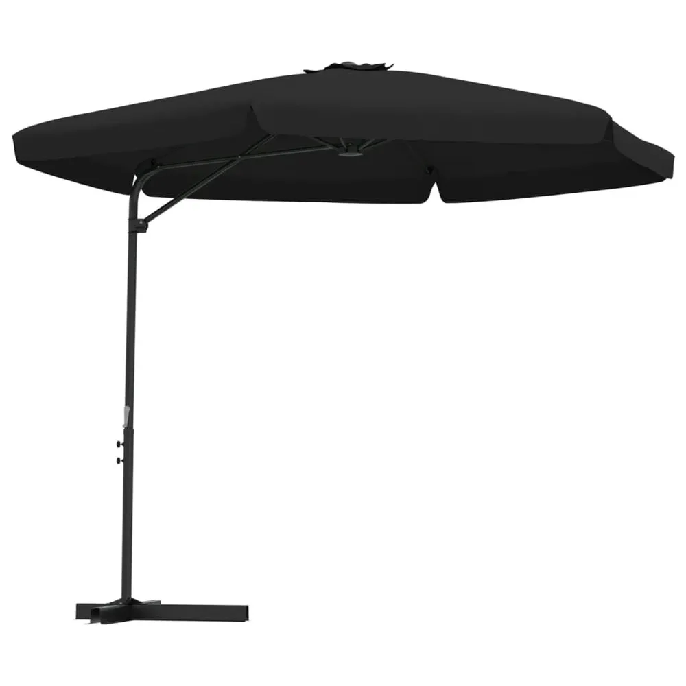 Parasol de jardin avec mât en acier 300 cm Noir