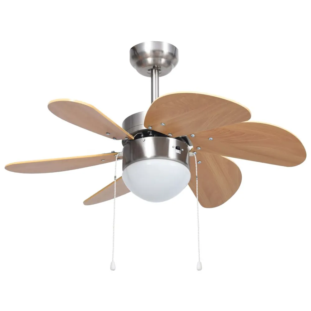 Ventilateur de plafond avec lampe 76 cm Marron évident