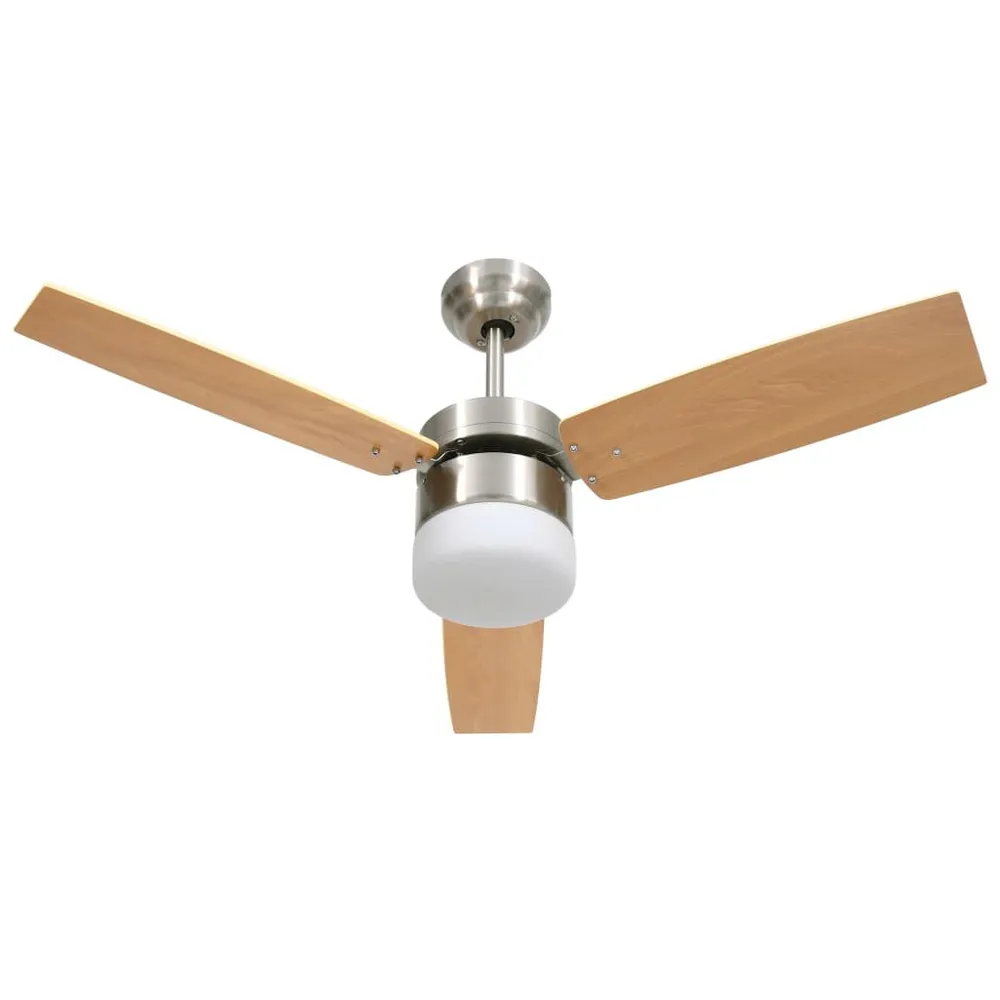 Ventilateur de plafond lampe et télécommande 108cm Marron évident