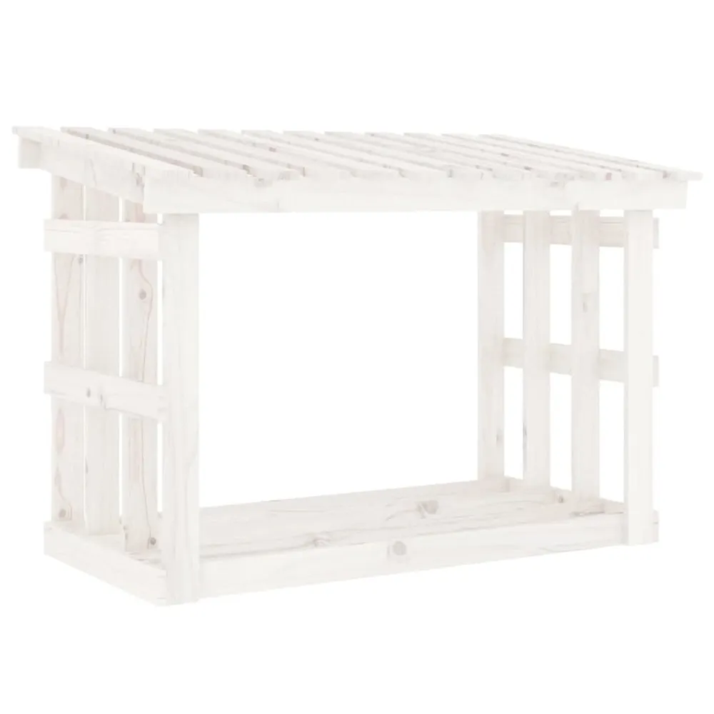 Support pour bois de chauffage Blanc 108x64,5x77 cm Bois de pin