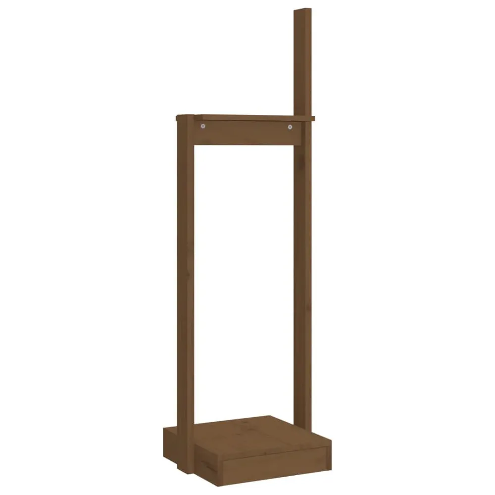 Porte-bûches Marron miel 33,5x30x110 cm Bois massif de pin