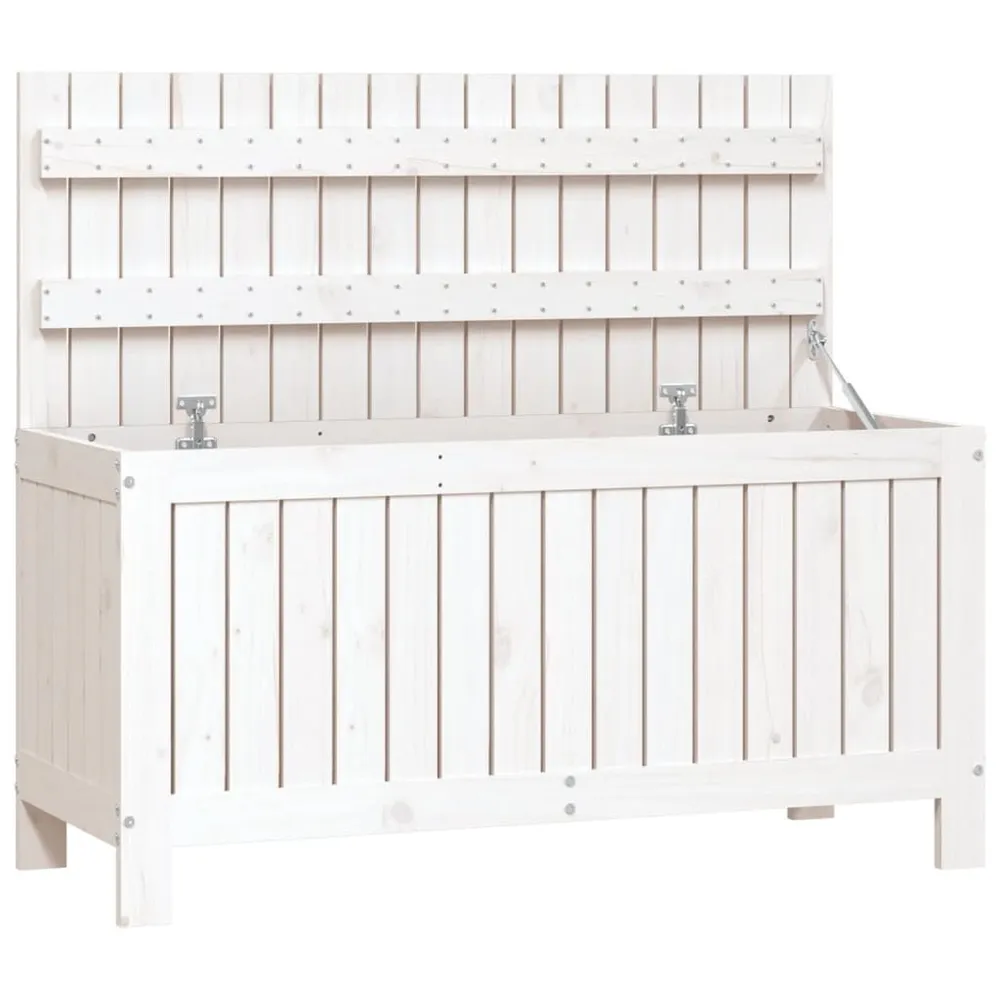 Boîte de rangement de jardin Blanc 108x42,5x54 cm Bois de pin