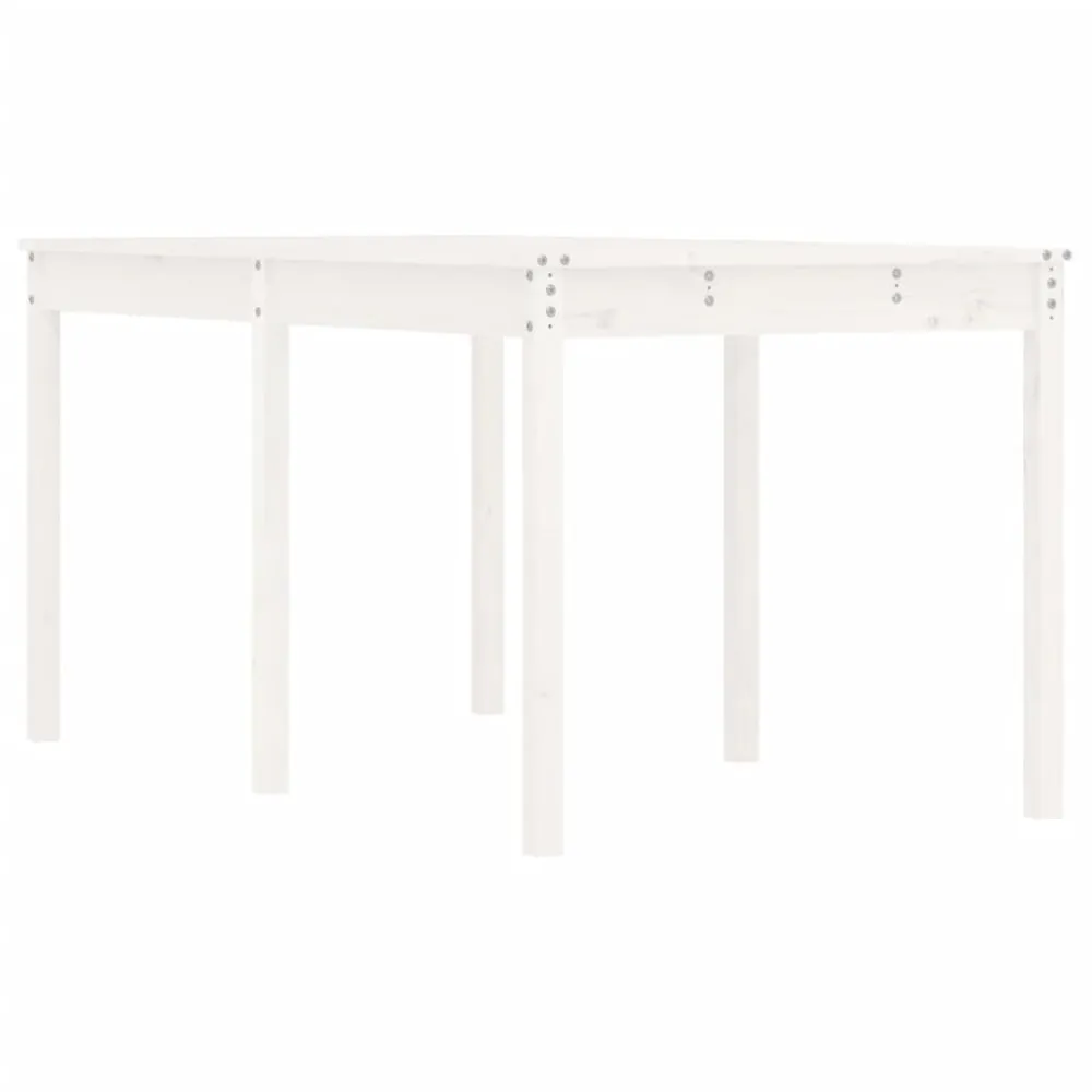 Table de jardin blanc 159,5x82,5x76 cm bois massif de pin