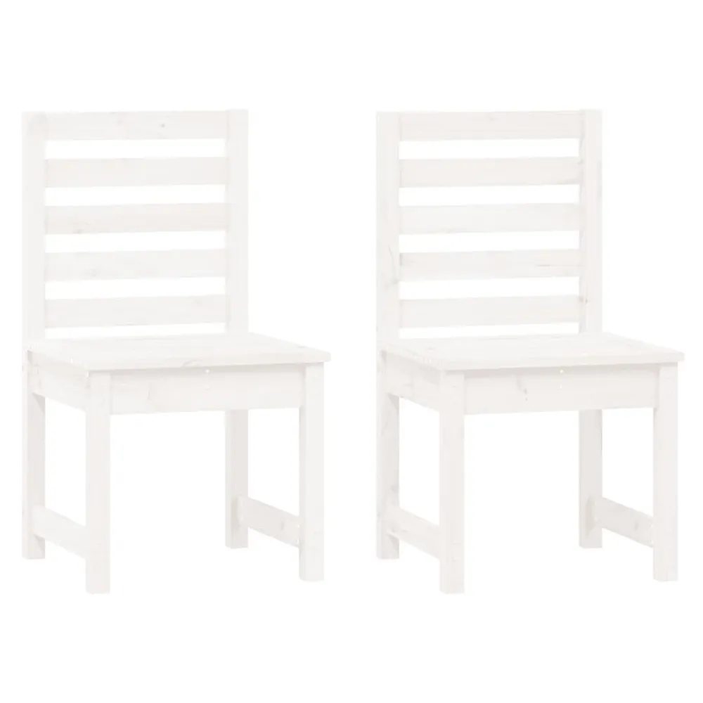 Chaises de jardin lot de 2 blanc 50x48x91,5 cm bois massif pin