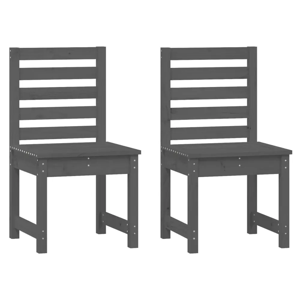 Chaises de jardin lot de 2 gris 50x48x91,5 cm bois massif pin