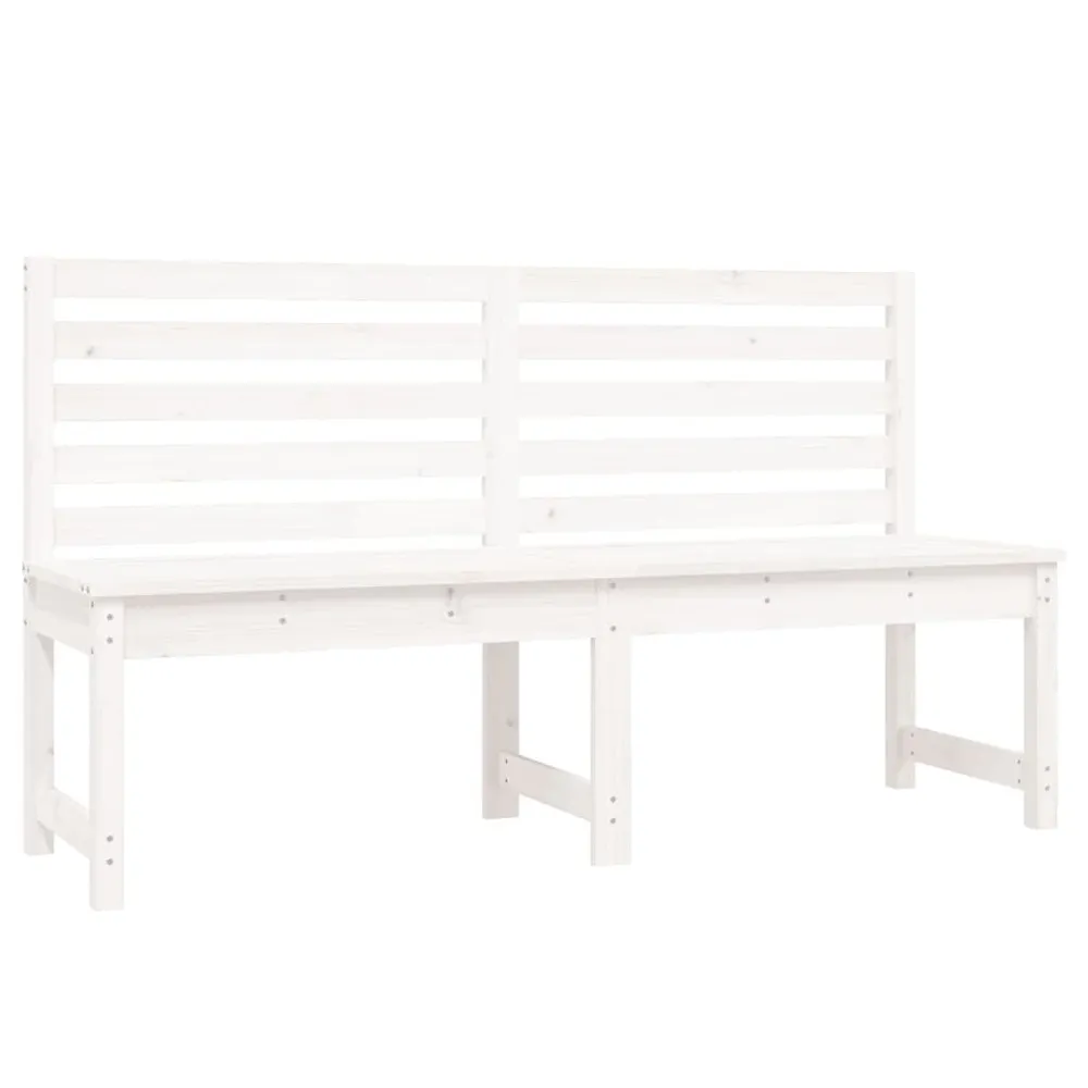 Banc de jardin blanc 157,5 cm bois massif de pin