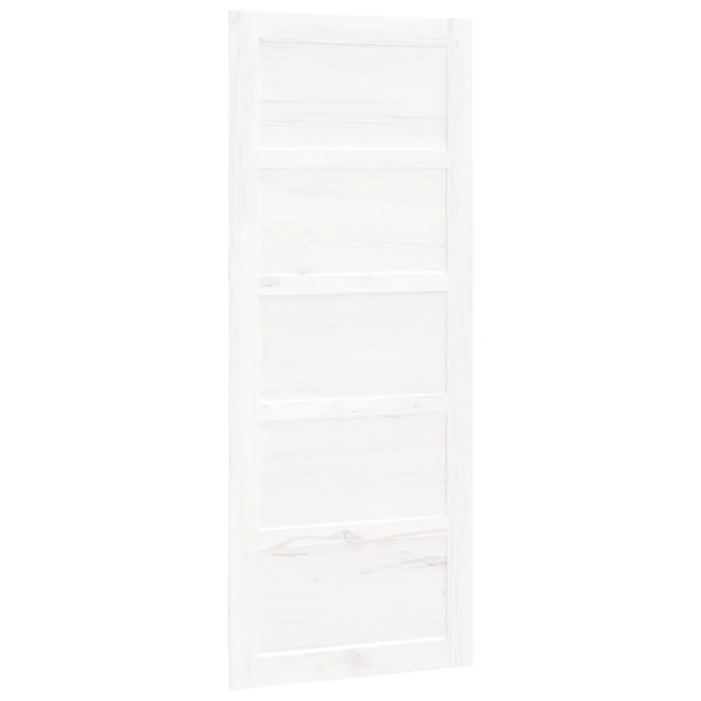 Porte de grange Blanc 80x1,8x204,5 cm Bois massif de pin