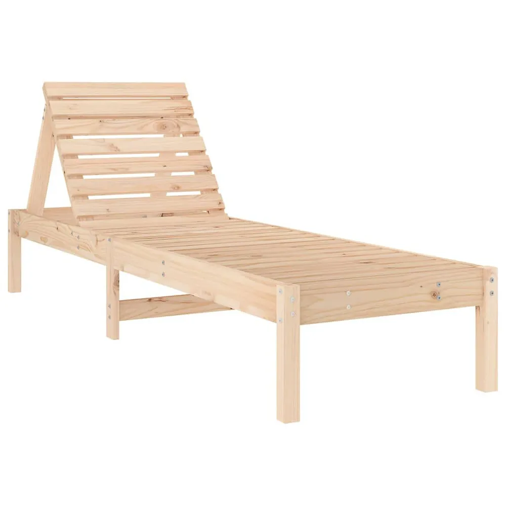 Chaise longue 199,5x60x74 cm bois massif de pin