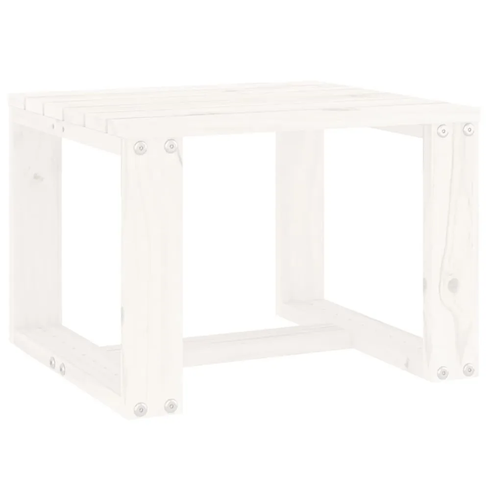 Table d'appoint de jardin blanc 40x38x28,5cm bois massif de pin