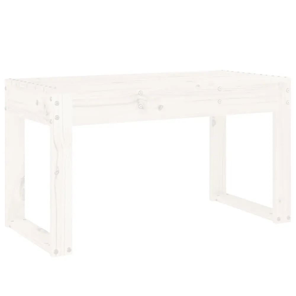 Banc de jardin blanc 80x38x45 cm bois massif de pin