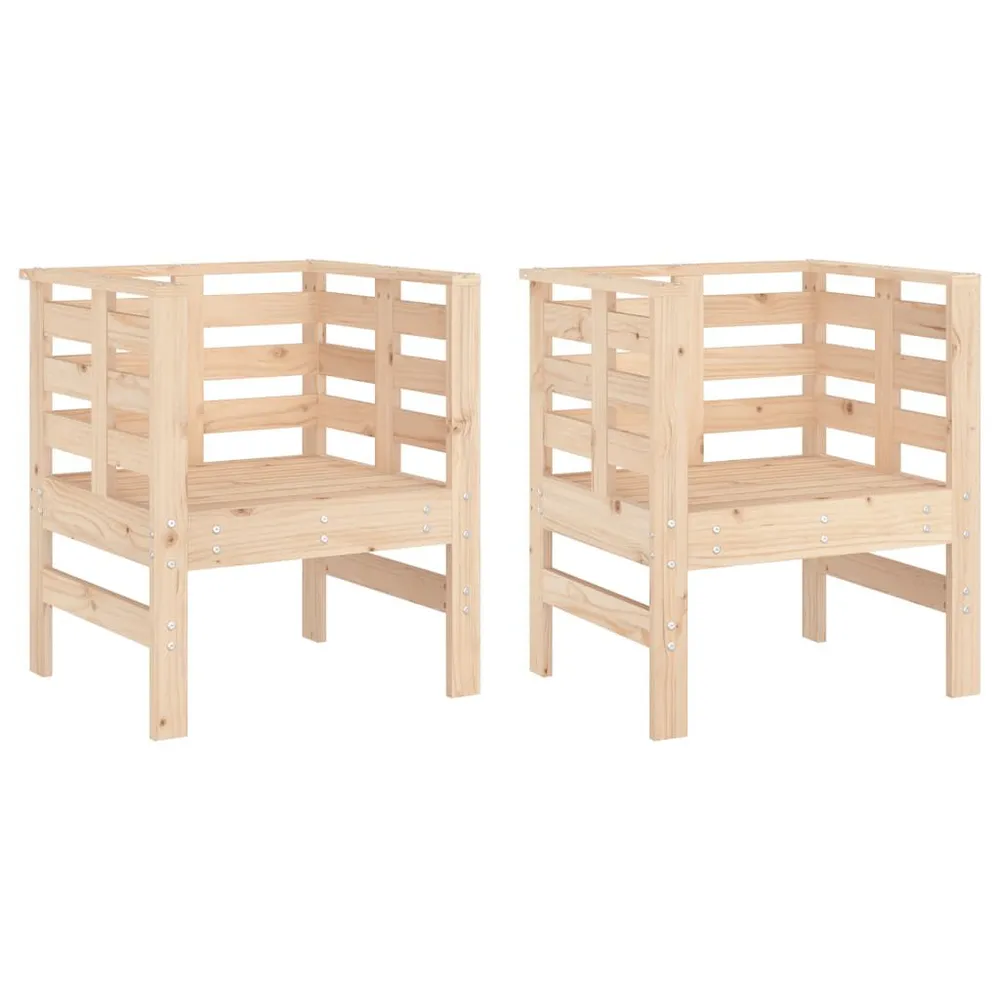 Chaises de jardin lot de 2 61,5x53x71 cm bois de pin massif